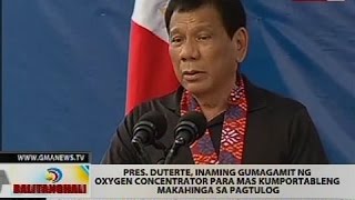 Pres Duterte inaming gumagamit ng oxygen concentrator para mas kumportableng makahinga sa pagtulog [upl. by Lacsap347]