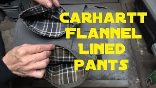 Carhartt Flannel Lined Pants Unboxing And Review [upl. by Polard]