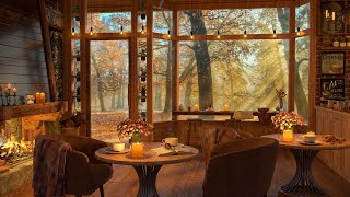 A Warm and 4K Cozy Coffee Shop  Smooth Piano Jazz Music for Relaxing Studying and Working [upl. by Retnuh849]