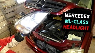 MERCEDES W163 HEADLIGHT REPLACEMENT ML320 ML430 ML350 ML230 ML270 ML400 ML500 [upl. by Sande629]