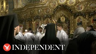 Live Kyiv Orthodox cathedral holds Christmas eve service [upl. by Jabez]