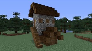 How To Build a Minecraft Taiga Village Medium House 2 [upl. by Meekah]