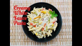 Creamy White Sauce Pasta  Pasta in White Sauce  Indian Style Pasta Recipe  Mounika Cuisine [upl. by Kwasi]