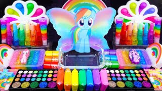 Pony Rainbow Slime Mixing Random things into slime ASMR Satisfying slimevideo Makeupslime [upl. by Chaffee]