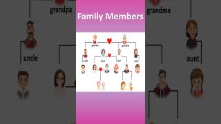 English vocabulary family members family tree shortvideo [upl. by Debee483]