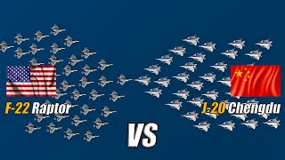 50 US F22 Raptor vs 50 China J20 Chengdu 5th generation fighter  DCS WORLD [upl. by Robina716]