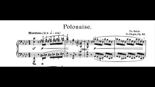 Frederic Chopin  Heroic Polonaise Opus 53 in A Flat Major piano score and music [upl. by Jeaz]