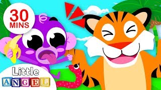 Jungle Animal Songs No No Where are my Stripes  Kids Songs and Nursery Rhymes by Little Angel [upl. by Ron820]