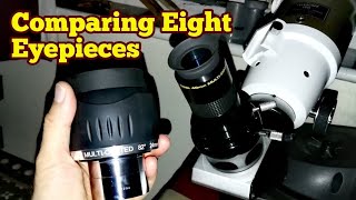 Eight Eyepieces Simulation And Comparison Skywatcher ED80 Pro Series Refracting Telescope [upl. by Audrie]