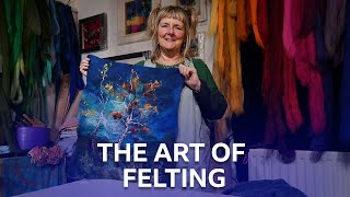 The Art of Felting  Artwork Created Using Merino Fleece  Loop  BBC Scotland [upl. by Pouncey]