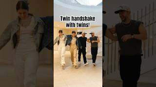 Twin handshake with twins ​⁠thegilberttwins [upl. by Keiko]