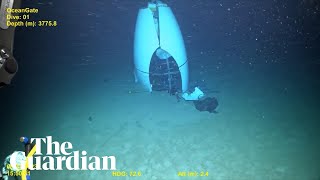 New footage shows wreckage of Titan sub on ocean floor [upl. by Akalam]