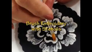 Brush Stroke Embroidery with Culinary Stencils  How To Stencil  Designer Stencils [upl. by Aretse]