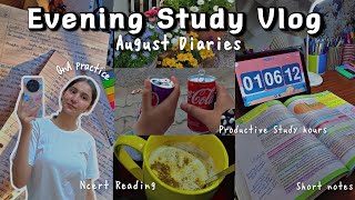 Evening Study Vlog🌙📖  Productive Hours with Me 🌸  Himani Sharma [upl. by Hadeehsar]