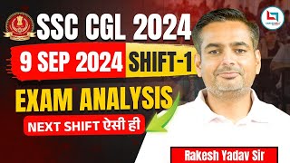 SSC CGL 2024 Exam Analysis  9 Sept Shift1 Complete Analysis2  Rakesh Yadav Sir cglpre2024 [upl. by Salinas]