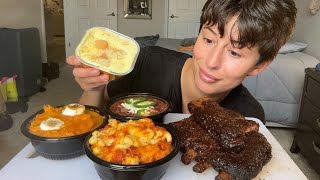 Ultimate BBQ Mukbang Ribs Mac n Cheese Beans amp More [upl. by Lustick123]