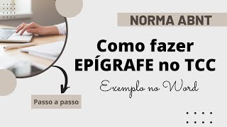 Como fazer EPÍGRAFE de acordo com a Norma ABNT – Exemplo no Word [upl. by Ardiedal]