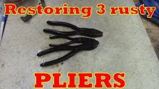 Restoring 3 rusty pliers [upl. by Eerrahs]