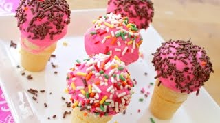 How to Make Ice Cream Cone Cake Pops  Simply Bakings [upl. by Stringer]