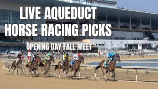 Live Aqueduct Horse Racing Picks  Opening Day Fall Meet [upl. by Huppert920]