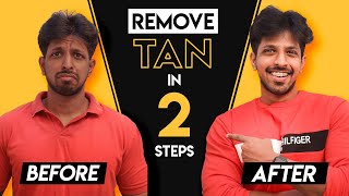 DETAN IN 2 STEPS  Tan Removal Face Mask Best Sunscreen  Men amp Women [upl. by Haldas]