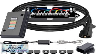 7 Way Trailer Cord and 7 Gang Junction Box Kit with 12V Review [upl. by Airrat977]