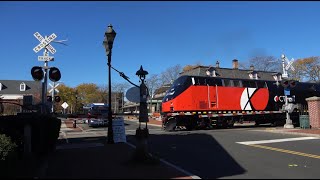 CTrail and Amtrak at Windsors Central Street Railroad Crossing 20 October 2024 [upl. by Koehler124]