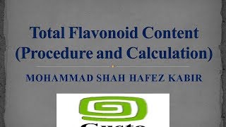 Total Flavonoid Content Procedure and Calculation [upl. by Vachill]