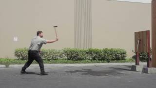 See the Cold Steel Trail Hawk Throwing Axe in Action [upl. by Macknair]