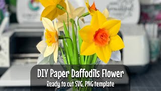 How to Make DIY Daffodil Flower  Hand Made Narcissus Paper Flower  Daffodil Flower SVG Template [upl. by Lucien]