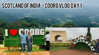 Scotland of India  Coorg Vlog Day 1  Raja Seat  Glass Bridge  Omkareshwar Temple Madikeri [upl. by Agathy351]