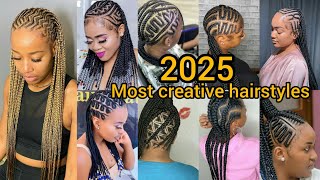 Most creative cornrows hairstyles every hair stylist must see  zigzag cornrows braids hairstyles [upl. by Lidah435]