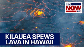 Kilauea volcano erupts in Hawaii spewing lava flows during red alert  LiveNOW from FOX [upl. by Tonry440]