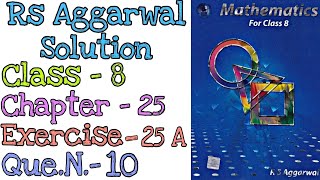 Rs Aggarwal Class 8 Exercise 25A  Question number 10  Chapter 25 Probability  Md Sir [upl. by Desberg]