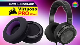 How to Replace Upgrade Earpads Corsair Virtuoso PRO Wired Open Back Gaming Headset [upl. by Droffats]