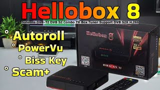 Hellobox 8 receiver satellite DVBT2 DVB S2 Combo TV Box Tuner Support DVB S2X H265 Unboxing and Re [upl. by Dowski]