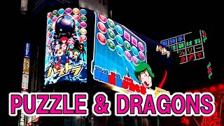 No cut TV Anime quotPUZZLE amp DRADGONSquot  3D digital billboard in Shinjuku Tokyo [upl. by Odraner]