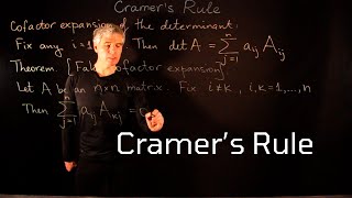 Lecture 32 Cramers Rule [upl. by Accebber]