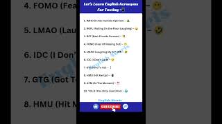 Lets Learn English Acronyms For Texting 📲 english shorts spokenenglish abbreviation [upl. by Dorsey]