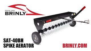 How To Assemble Brinly SAT40BH Tow Behind Spike Aerator with Transport Wheels 40Inch [upl. by Vaas834]