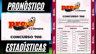 PROGOL MEDIA SEMANA 700 PRONÓSTICO ESTADÍSTICASJUGADA SENCILLA 3 DOBLES Y 2 TRIPLES ¡SUSCRIBETE [upl. by Vasilek]