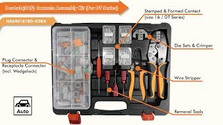 how to crimp Deutsch DT connectors by Quick Change Ratchet Crimper Release Tools [upl. by Umeh855]