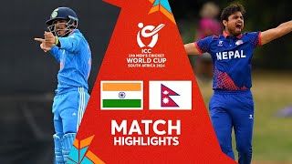 India v Nepal  Match Highlights  U19 CWC 2024 [upl. by Enad]