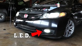 oEdRo LED Fog Lights Install 2011 Honda Civic Si FA5 [upl. by Roosevelt]