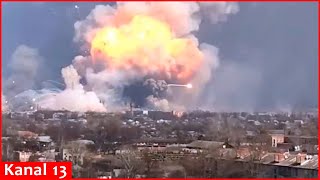 Huge explosion and fires on Russian territory  Ukrainian army struck with more than 100 drones [upl. by Sigmund180]