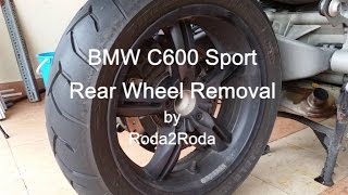 BMW C600 Sport  Wheel Removal [upl. by Fabrice]