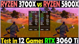 Ryzen 7 5800X vs Ryzen 7 3700X  RTX 3060 Ti  Test in 12 Games at 1080p  Tech MK [upl. by Roots]