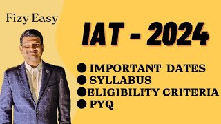 IAT exam date 2024  IISER ADMISSION TEST 2024 official notice  iat2024 [upl. by Oiluig]