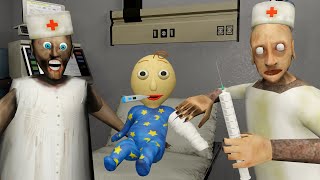 Granny Doctor vs Baby Baldi Pacient vs Doctor Grandpa funny real life animation [upl. by Easton569]