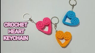 CROCHET HEART KEYCHAIN GANTUNGAN KUNCI HATI RAJUTDIY TUTORIAL [upl. by Toblat118]